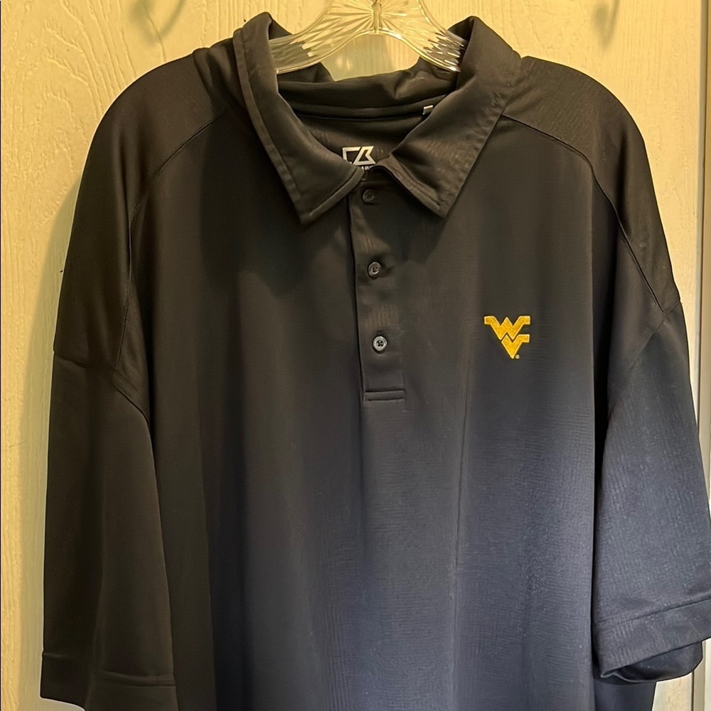 Black Polo Shirt with Gold West Virginia Logo